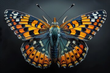 Naklejka premium A Colorful Butterfly with Intricate Patterns