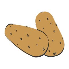 Potato carbs handdrawn icon