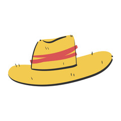 Straw Hat handdrawn icon