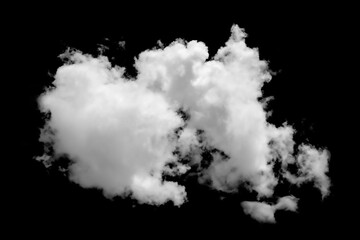 white fluffy cloud isolated black background. concept effect design smoke fog, smog cloudy cutout. abstract cloud, mist overlay on Sky Summer. grey dark storm condensation