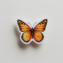 Obraz premium Cute butterfly on a White Canvas Sticker.