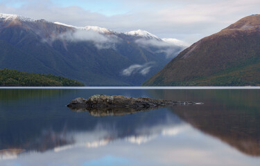 the lake on a winters morning