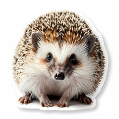 Obraz premium Cute Hedgehog on a White Canvas Sticker.