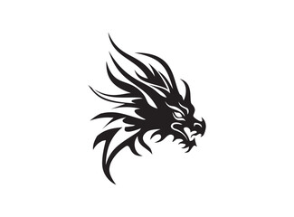dragon head vector in black and white. useful for logo design elements