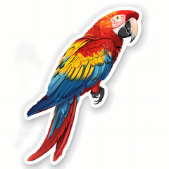 Obraz premium Cute parrot on a White Canvas Sticker.