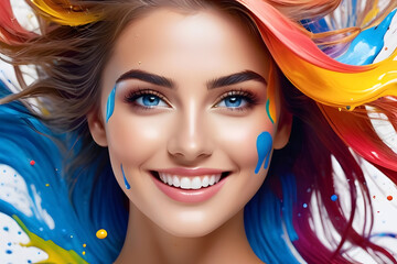 Obraz premium Rainbow girl