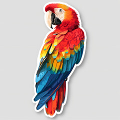 Obraz premium Cute parrot on a White Canvas Sticker.