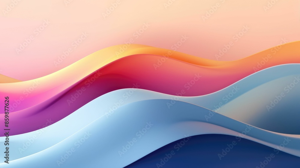 Poster abstract wavy pattern in vibrant orange and blue hues. abstract artwork with colorful waves that app