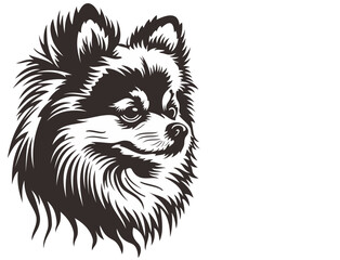 silhouette of the head of the Dog Breed - Pomeranian