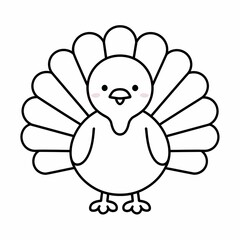 Naklejka premium Baby peacock coloring page