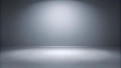 Blank gray gradient background with product display. White backdrop or empty studio with room floor. rendering, empty studio, gray gradient, product display, white backdrop