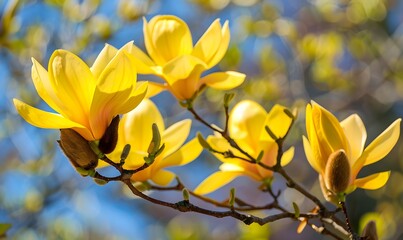 Magnificent yellow magnolia, Generative AI