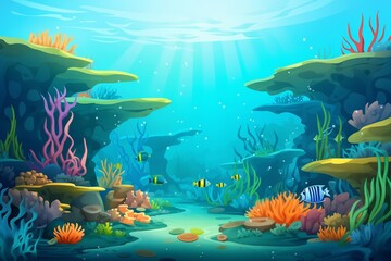 Fototapeta premium A beautiful and vibrant underwater scene, full of color and life