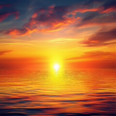 Obraz premium beautiful sunset scenery illustration background