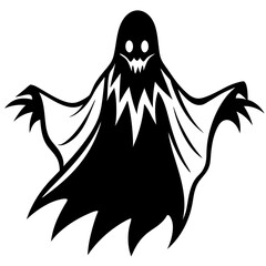 ghost Halloween vector Silhouette black and white only