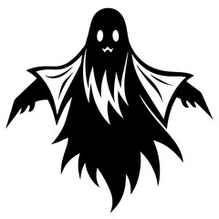 ghost Halloween vector Silhouette black and white only