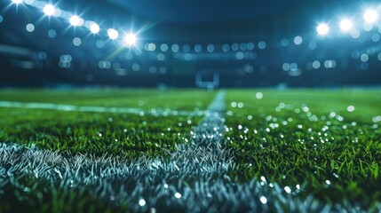 American football field under the lights at night. AIG535