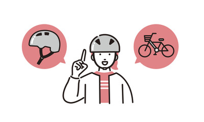 自転車のヘルメットを装着した女の子