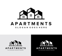 house building apartment vector logo