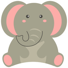 Cute Wildlife Isolated on White Background. Vector Illustration in Flat Style.