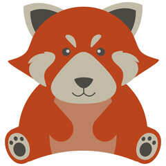 Cute Wildlife Isolated on White Background. Vector Illustration in Flat Style.