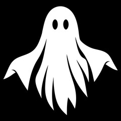 ghost, Halloween, vector, icon, silhouette, spooky, flying, monster, white, scary, sign, drawing, collection, boo, figure, cartoon, spirit, character, dark, graphic, set, design, illustration, black, 