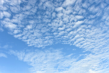 Blue sky white cloud white background. Beautiful sky and clouds in the afternoon.
