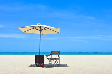 Beach waves of the sea on the sandy beach season Summer on top view background .