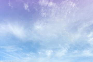 Pastel Colorful sky and cloud white. Beautiful afternoon bule sky and cloud white
