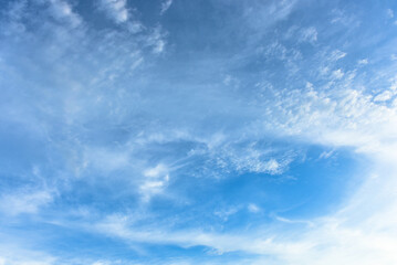 Blue sky white cloud white background. Beautiful sky and clouds in the afternoon.