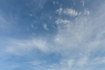 Blue sky white cloud white background. Beautiful sky and clouds in the afternoon.