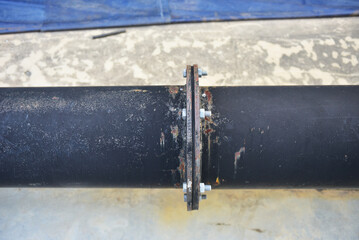 Heavy rain in the old drain pipe with rain water