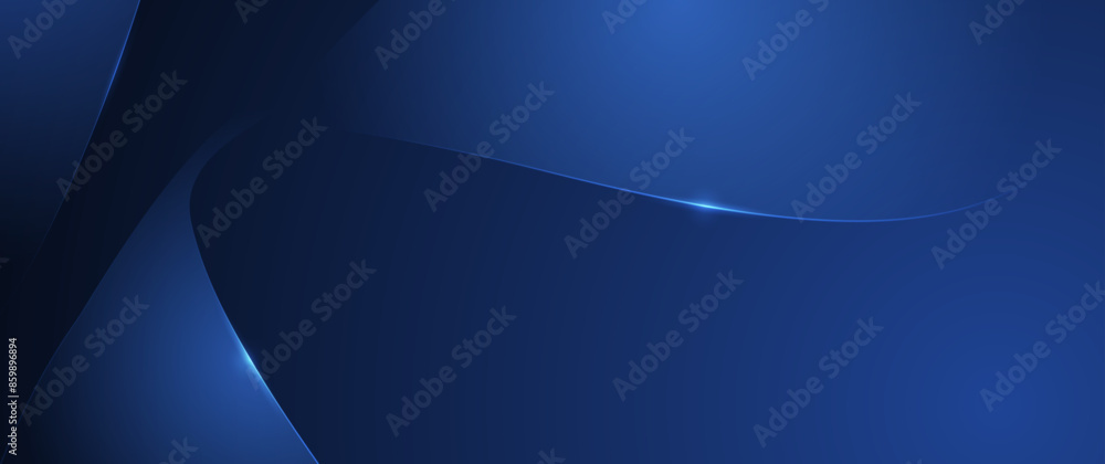 Leinwandbilder vector abstract dynamic geometric shape, wave flow line, light effect, and texture on blue gradient 