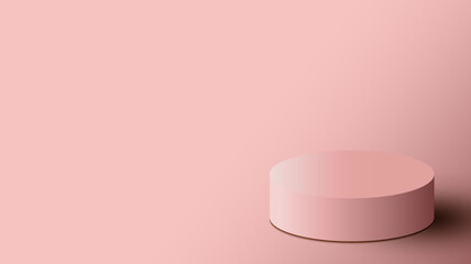3D pink podium stand minimal wall scene on  background.
