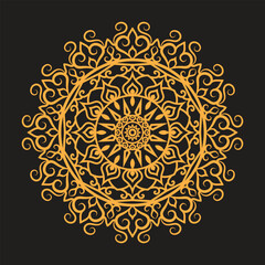 luxury ornamental mandala design background in gold color
