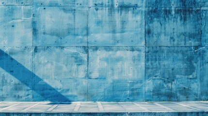 Blue concrete wall suitable for background