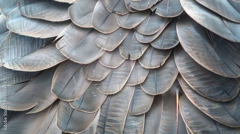 Sticker Close up top view of stunning silver pheasant bird feather pattern