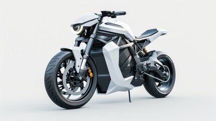 The futuristic electric motorcycle is a concept design that combines sleek and powerful aesthetics with innovative technology. 