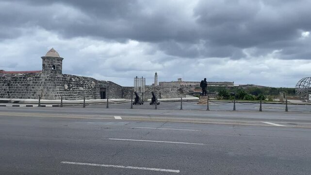 havana street cuba view castle from coastl buildings city center outdoors world heritage