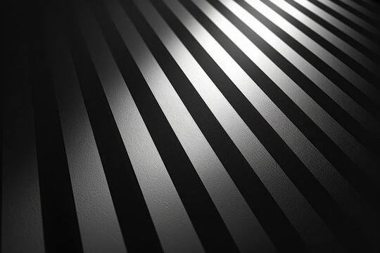 Fototapeta A black and white photo of a street with a lot of lines