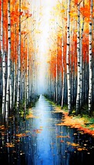 Fototapeta premium Abstraktion Birkenhain 9x16. Hintergrund für das Design 3.
