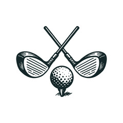 vintage design golf sport hand drawn vector illustration