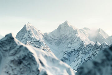 Obraz premium Snow-Covered Mountain Landscape