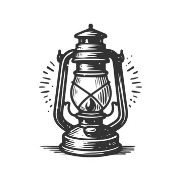 vintage design lantern hand drawn vector illustration