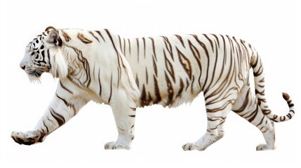 Fototapeta premium Striped White Tiger Walking