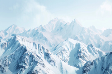 Obraz premium Snow-Covered Mountain Landscape