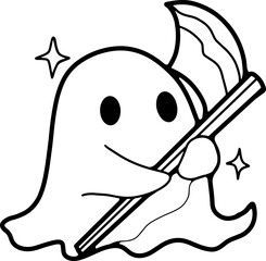 Cute Ghost Halloween slogan retro design t-shirt design.