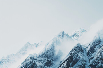 Obraz premium Snow-Covered Mountain Landscape