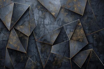 A sophisticated geometric abstract wallpaper with intricate line art and gold accents on a dark background, creating an elegant design