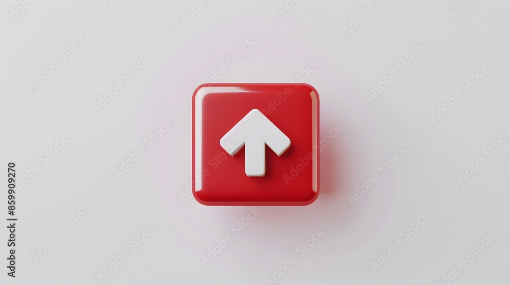 Poster upload icon, upload 3d button. upload symbol on white background - 3d rendering